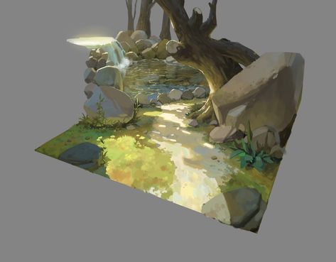 Digital Painting Study, Environment Study Reference, Digital Art Environment, Lighting Reference Environment, How To Draw Environments, 3d Environment Concept Art, Nature Concept Art, Environmental Art Concept, Digital Painting Landscape