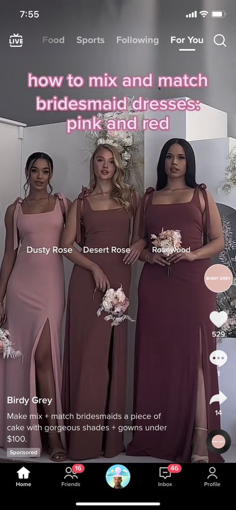 Dessert Rose, Mix Match Bridesmaids, Rose Dress, Desert Rose, Piece Of Cakes, Mix N Match, Dusty Rose, Mix Match, Bridesmaid Dresses