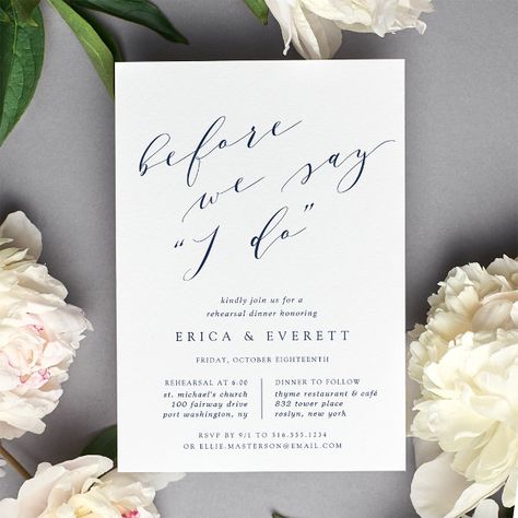 Before We Say I Do | Rehearsal Dinner Invitation Rehearsal Dinner Invitation Ideas, Lobster Bake Rehearsal Dinner, Rehearsal Dinner Invitations Wording, Elegant Rehearsal Dinner, Rehearsal Dinner Invites, Rehearsal Invitations, Wedding Rehearsal Dinner Invitations, Blush And Grey, Rehearsal Dinner Invitation