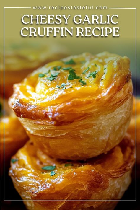 This Cheesy Garlic Cruffin recipe features crescent roll dough filled with a cheesy, chive garlic butter, rolled, cut, and baked to perfection in a muffin tin. They're perfect as a side dish or appetizer! Cheesy Crescent Roll Recipes, Cruffins Recipe, Crescent Roll Recipes Appetizers, Cheesy Crescent Rolls, Crescent Roll Dough Recipes, Easy Crescent Roll Recipes, Garlic Butter For Bread, Cruffin Recipe, Cheesy Rolls