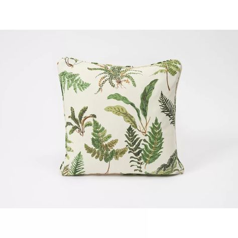 Schumacher Les Fougeres Organic Linen Throw Pillow Cover & Insert | Perigold Schumacher Pillows, Elsie De Wolfe, Linen Pillow Covers, Linen Throw Pillow, Linen Throw, House Gifts, Botanical Pattern, Pillows And Throws, Organic Linens