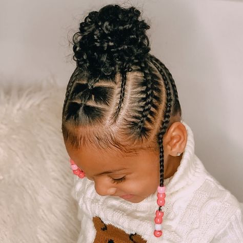 Simple and beautiful braid hairstyle -- Simple Classic Bun Braid Toddler Braided Hairstyles, Toddler Braids, Trendy We Fryzurach, Cute Toddler Hairstyles, Lil Girl Hairstyles, Kids Curly Hairstyles, Kid Braid Styles, Toddler Hairstyles Girl, Natural Hairstyles For Kids