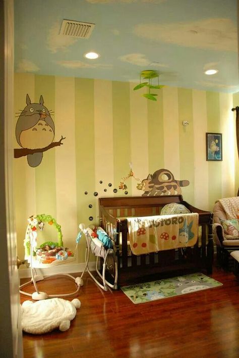 Ghibli Themed Nursery, Totoro Bedroom, Totoro Nursery, Baby Room Themes, Nursery Room Design, Baby Room Inspiration, Nursery Room Inspiration, Nursery Baby Room, Baby Themes