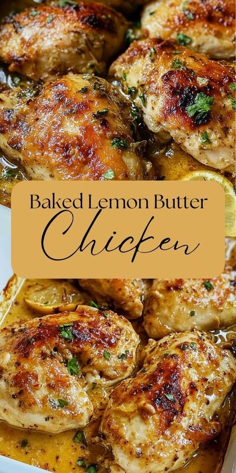 Craving a quick and flavorful dinner idea? 🍋🍗 This Baked Lemon Butter Chicken recipe is a must-try! Juicy chicken breasts are baked in a rich, buttery lemon sauce for a dish that’s bursting with flavor. It’s perfect for weeknight meals or when you need an easy but impressive dinner. Serve with roasted veggies or rice for a complete meal. Save this pin and make your dinner unforgettable! #BakedChicken #LemonButterChicken #EasyDinnerIdeas #HealthyDinners #FamilyMeals 🍽️✨ Baked Lemon Chicken Breast, Lemon Chicken Breast, Chicken Breast Baked, Lemon Butter Chicken Recipe, Lemon Chicken Breast Recipes, Chicken Breast Dinner Ideas, Chicken Breast Dinner, Baked Lemon Chicken, Night Dinner Recipes