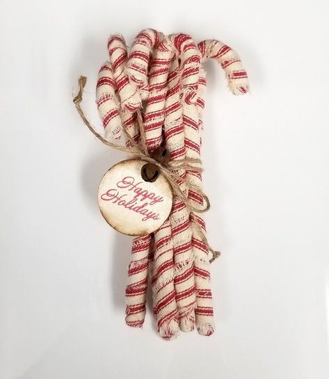 Wrapped Candy Canes, Christmas Candy Canes, Candy Cane Decorations, Primitive Fabric, Work Christmas Party, Sale Ideas, Little House On The Prairie, Cabin Christmas, A Penny