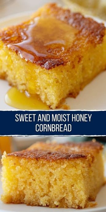 This Homemade Cornbread is very tender, moist, sweet, flavorful, and buttery. Moist Honey Cornbread Recipe, Homemade Sweet Cornbread, Honey Cornbread Recipe, Honey Corn, Best Cornbread Recipe, Cornbread Recipe Sweet, Moist Cornbread, Honey Cornbread, Cornbread Easy