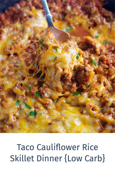 Taco Cauliflower Rice, Cauliflower Rice Skillet, Dinner Low Carb, Frozen Cauliflower, The Boiled Egg Diet, Rice Skillet, Egg Diet Plan, Cauliflower Rice Recipes, Healthy Low Carb