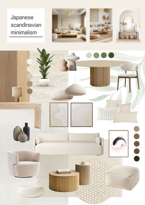 Studio Apartment Mood Board, Japandi Mood Board Interior Design, Mood Board Japandi, Japandi Coastal, Japandi Mood Board, Japandi Interiors Moodboard, Interior Design Visual Presentation, Japandi Moodboard, Cheap Couches