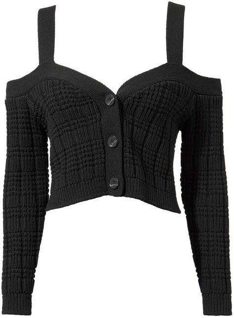 Intermix Rhea Cropped Cardigan Sweater Cropped Knit Cardigan, Cropped Cardigan Sweater, Tops Black, Dolce E Gabbana, Goth Outfits, Virtual Closet, Really Cute Outfits, Edgy Outfits, Cropped Cardigan