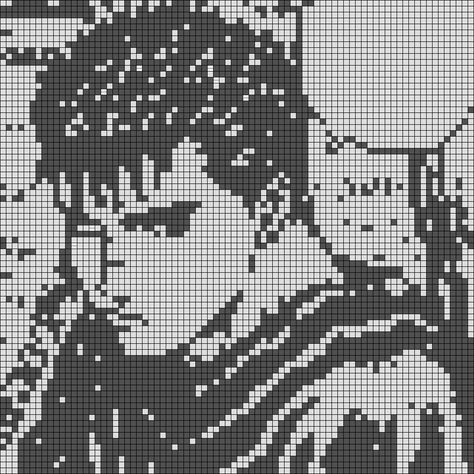 Alpha pattern #175408 | BraceletBook Mini Alpha Pattern, Berserk Alpha Pattern, Berserk Cross Stitch, Guts Anime, Manga Alpha Pattern, Goth Cross, Berserk Guts, Crochet Grid, Crochet Design Pattern