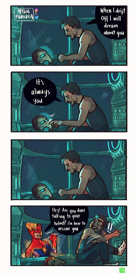 Tony gets rescued by Captain Marvel - Avengers Endgame Kapten Marvel, Wallpaper Avengers, Tony Stank, Avengers Quotes, Avengers Pictures, Avengers Imagines, Univers Dc, Funny Marvel Memes, Funny Marvel