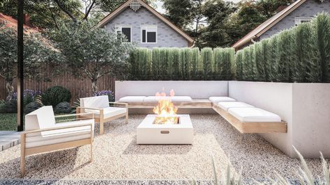 Palo Alto Backyard — Yardzen | Online Landscape Design Yardzen Small Backyard, Contemporary Backyard Design, Organic Modern Backyard, Neutral Backyard, Minimalist Landscaping, Backyard Wall, Gardening Tattoo, Residential Landscape Design, Contemporary Backyard