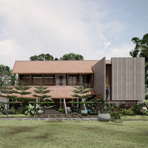 Tropical Luxury Residence in Kerala Tropical Contemporary House Exterior, Tropical Contemporary House, Tropical Building, Modern Tropical House Design, Islamic Elements, Elevation Ideas, Arch Designs, Modern Tropical House, Tropical Luxury