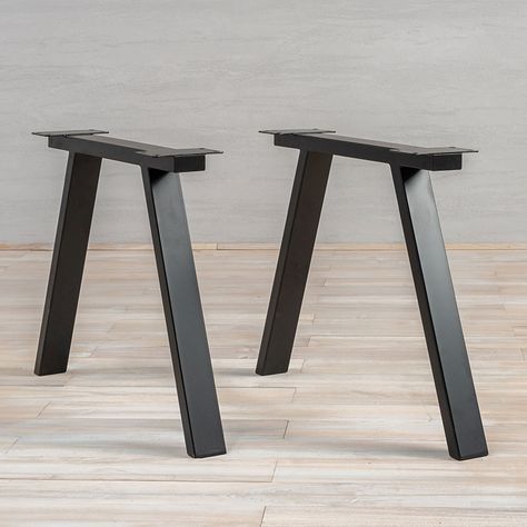 Metal-Legs-Black-A Wooden Table Legs, Diy Loft, Welding Shop, Restaurant Ideas, Large Dining Table, Woodworking Ideas Table, Metal Table Legs, Furniture Factory, Oak Table