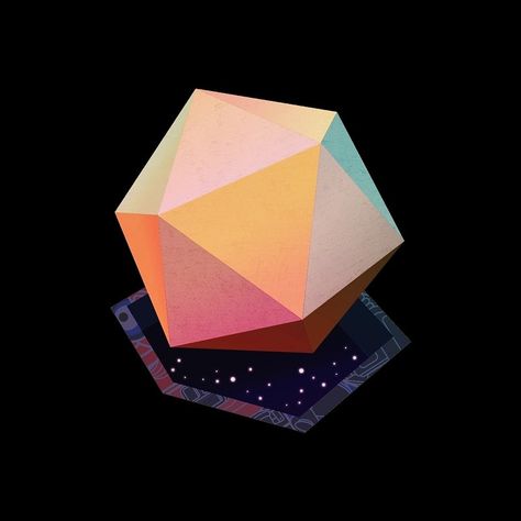 Icosahedron Art, Polygon Aesthetic, D20 Tattoo, D20 Art, Dye Inspiration, Regular Polygon, Circular Weaving, Mtg Art, Dnd Stuff