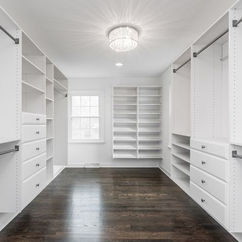 Walk In Robe Ideas, Victorian Closet, Contemporary Closet, Closet Island, Raised Panel Cabinets, Custom Closet Design, Beige Cabinets, Creative Closets, Closet Vanity