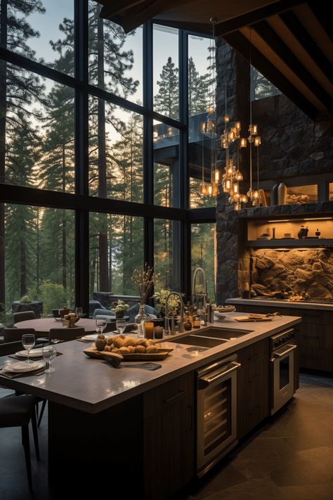 Touring 70+ Strikingly Beautiful Forest Homes That Bring the Outdoors In - Days Inspired Modern Nature House, Castle Cottage, Summer Cabin, Earthy Home, Fairy Castle, House Dream, Dream Life House, Dark House, Modern Mountain Home