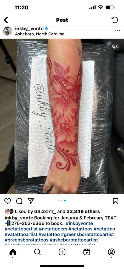 Red Half Sleeve Tattoos For Women, Red Flower Tattoos For Women, Red Hibiscus Flower Tattoo, Red Sleeve Tattoo, Red Flower Tattoo, Red Flower Tattoos, Birthday Tattoos, Womens Tattoos, Hibiscus Flower Tattoos