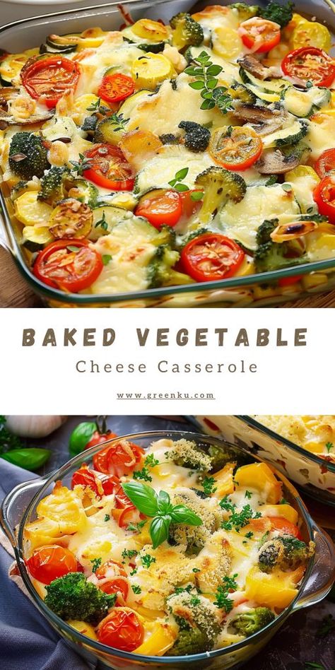 Baked Vegetable and Cheese Casserole Ingredients: 1 broccoli Salt 2 tablespoons milk (for broccoli) 400 g cauliflower 2 tablespoons milk (for cauliflower) 1 onion 1 carrot 1 clove garlic Mushrooms #BakedVeggie #Casserole Mixed Vegetable Casserole, Vegetarian Casserole Recipes, Cauliflower And Broccoli, Vegetable Side Dishes Healthy, Vegetable Casserole Recipes, Vegetarian Casserole, Healthy Casserole Recipes, Veggie Casserole, Baked Veggies