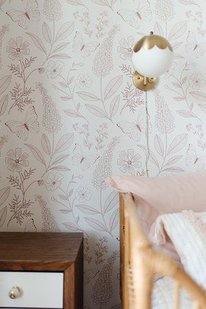 Neutral Minimalist Wallpaper Nursery, Board And Batten Wall With Wallpaper Nursery, Wallpaper And Panelling Kids Bedroom, Loomwell Wallpaper, Gooseberry Moon, Nursery Room Inspiration, Big Girl Rooms, Nursery Wallpaper, Art Licensing