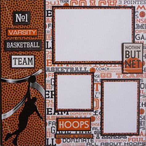 bball.... Thot all my basketball moms wuld like this one :) Basketball Layout, Basketball Scrapbook, Baseball Scrapbook, Scrapbooking Sports, Scrapbook Boys, Card Factory, Picture Layouts, School Scrapbook, Scrapbook Titles