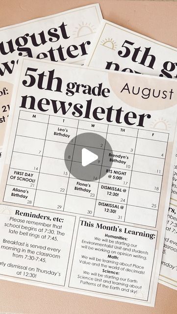 5th Grade Classroom Decor, Junior High Math, Class Newsletter, Newsletter Template Free, 5th Grade Teacher, Classroom Newsletter Template, Classroom Newsletter, 5th Grade Classroom, 5th Grade Math