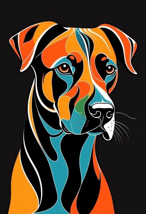 Abstract Dog Painting, Dog Vector Art, Jellyfish Painting, Naive Painting, Dog Pop Art, Abstract Painting Techniques, Abstract Art Painting Diy, Rock Painting Art, Hippie Art