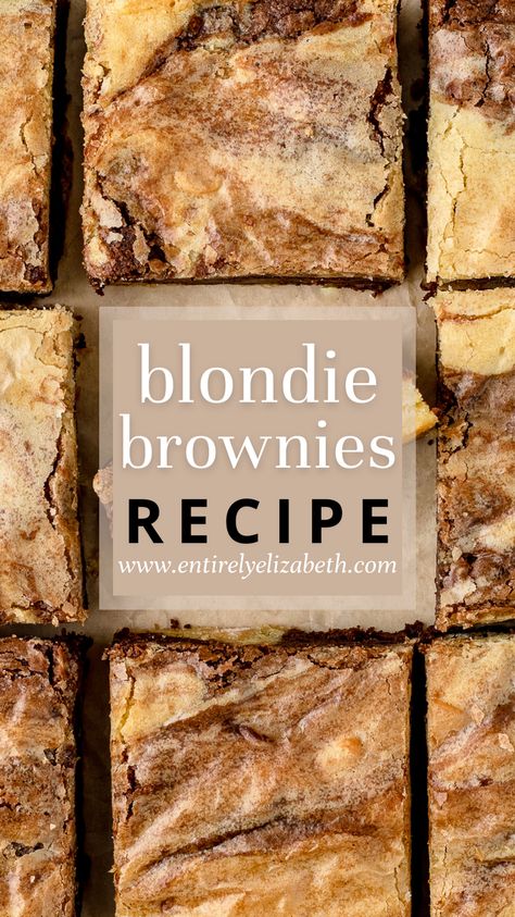 Homemade Blonde Brownies, Brownie Blondie Swirl Recipes, Homemade Blondies Recipe, Brownie Blondies Recipe, Brownies And Blondies Recipes, Marble Brownies Recipe, Black And White Brownies, Blondies Brownies Recipe, Brownie Blondie Recipes