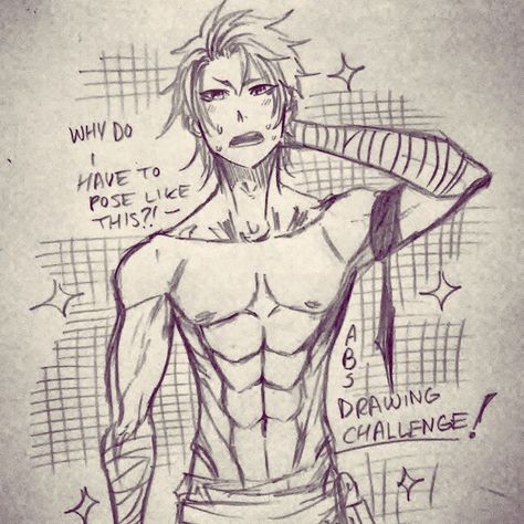 So I was tagged by @neingirl_writes to do this abs drawing challenge! Try to do it if u r tagged! Its fun but I'm rusty at anatomy!!! The… Abs Art Tutorial, Back Sketch Male, Anime Abs Drawing, Drawing Abs Guys, Abs Sketch Male, Men Abs Drawing, Abs Drawings, How To Draw Abs Male, Abs Drawing Reference