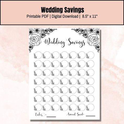 Savings Printable, Sinking Funds Tracker, Saving Tracker, Wedding Fund, The Wedding, Wedding Kit, Monthly Savings, Spending Tracker, Savings Challenges