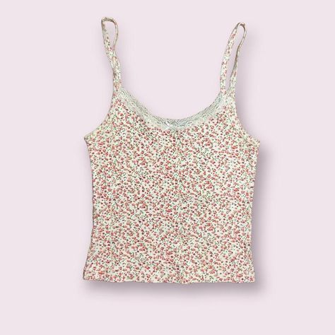 rare brandy melville pink floral tank <3 no sold... - Depop Red Vest, Floral Tank, Skirt Leather, Brandy Melville, Brandy, Pink Floral, Casual Skirts, Sneaker Boots, Blouse And Skirt