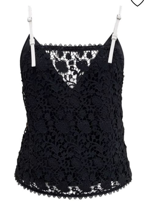 Fitted Lace Top, Black Cami Top, Romantic Goth, Dark Style, Lace Cami Top, Jw Anderson, Lace Cami, Clothes Ideas, Women Shirts Blouse