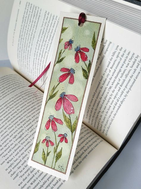 Watercolor Floral Bookmark - Hand Painted Flower Aesthetic - Unique Literary Art Gift for Whimsical Book Mark Handmade, Book Mark Painting Ideas, Bookmarks Handmade Watercolor, Watercolour Bookmarks, Loose Watercolor Paintings, Bookmarks Diy, Handmade Bookmarks Diy, Literary Art, Watercolor Birthday Cards