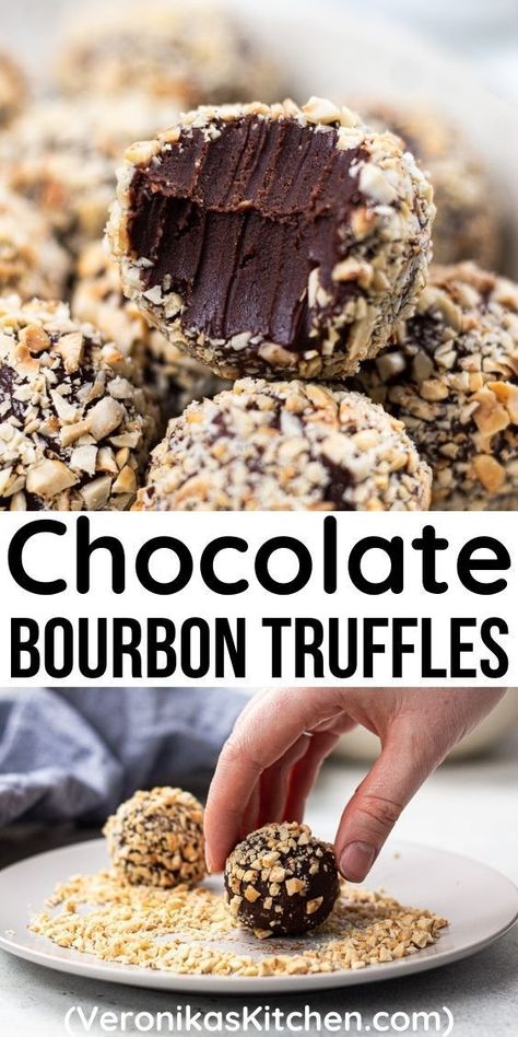 Bourbon Recipes Food Desserts, Recipes Using Bourbon, Fall Truffles, Bourbon Truffles, Bourbon Candy, Bourbon Cookies, Truffles Recipes, Boozy Baking, Truffle Recipes