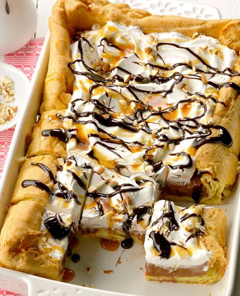 Taste of Home - "I've made this dessert many times, and it... Cream Puff Dessert, Puff Pastry Dessert, Puff Dessert, Taste Of Home Recipes, Pudding Flavors, Summertime Recipes, Trendy Food, Curd Recipe, Rich Desserts