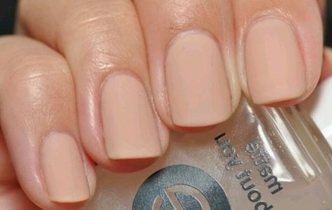 simple-nude-matte-nail-polish-on-four-short-square-nails-worn-by-a-hand-holding-a-clear-nail-polish-bottle-seen-in-extreme-close-up Ongles Gel French, Nails Short Square, Chic Manicure, Nail Polish Bottle, Types Of Manicures, Ombre Manicure, Nude Polish, Matte Nail Polish, Matte Nail