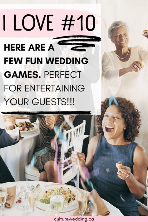 Here is a detailed lost of fun wedding games that guests can play at your reception. These wedding games are fun and low cost. If you are looking for entertaining wedding games ideas, click here. These game ideas are perfect and easy to afford! Game Ideas For Wedding, Wedding Indoor Games, Interactive Wedding Games, Wedding Dinner Games, Games To Play At A Wedding Reception, Wedding Games For Reception Indoor, Wedding Games Ideas, Wedding Activity Ideas, Wedding Reception Games For Guests