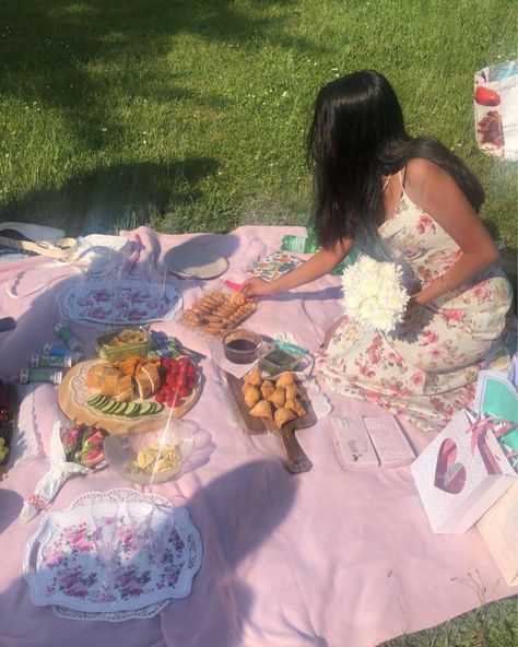 Pink Picnic Aesthetic Birthday, Flower Garden Picnic, Picnic Flowers Aesthetic, Girly Picnic Aesthetic, Indian Picnic Aesthetic, Pinknic Aesthetic, Kpop Picnic Aesthetic, Pink Picnics, Pink Picnic Aesthetic