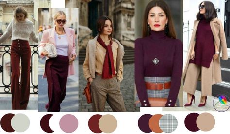 What Color Goes With Burgundy, Burgundy Skirt Outfit, Burgundy Colour Palette, Skirt Outfit Fall, Maroon Outfit, Color Outfits, Colour Combinations Fashion, Burgundy Outfit, Color Combos Outfit