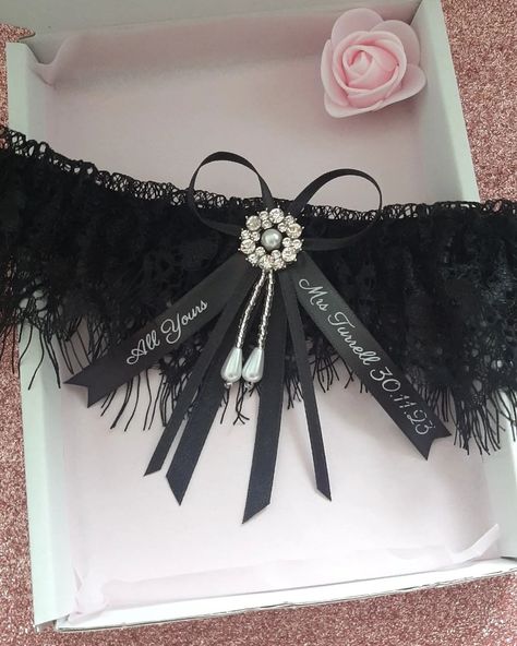 All yours 🖤 Now added to the Etsy shop. #blackweddingtheme #blackandwhite #blacklace #blackgarter #personalisedgarters #gothicwedding #blacklingerie #weddinglingerie #handmadebridal Bridal Garters, Black Garter, Bridal Garter, Gothic Wedding, Wedding Lingerie, Garters, Black Lingerie, Black Lace, Etsy Shop