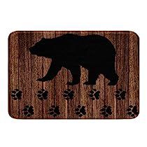 Check this out! Rustic Cabin Bathroom, Room Decor Carpet, Brown Farmhouse, Camper Bathroom, Laundry Room Rugs, Bear Paws, Woodland Animal, Presents For Friends, Bear Design