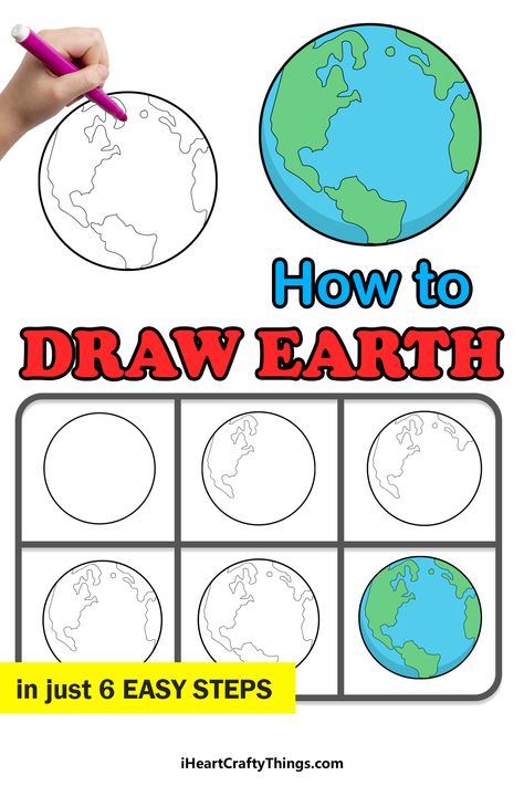 Earth Drawing, Planet Drawing, Earth Drawings, Pencil Drawings For Beginners, Drawing Lessons For Kids, Art Therapy Projects, Nature Background Images, Drawing Sheet, Simple Designs To Draw