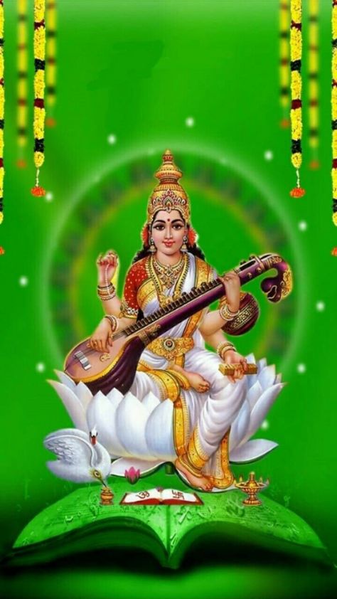 Saraswati Mata Photo, Photo With Quotes, Lord Saraswati, Chath Pooja Image, Happy Basant Panchami, Saraswati Picture, Cool Wallpapers Music, Wallpapers Music, Lakshmi Goddess