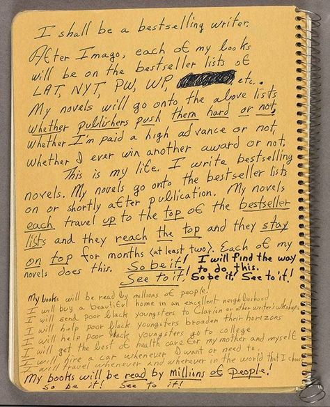 Here’s the full picture of the back of her notebook, which can be found on their website. | This Author Wrote A Beautiful Handwritten Note To Herself As Inspiration Octavia E Butler, Octavia Butler, Motivational Notes, Black Writers, Commonplace Book, Fiction Writer, Beginning Writing, Writing Life, Writing Advice