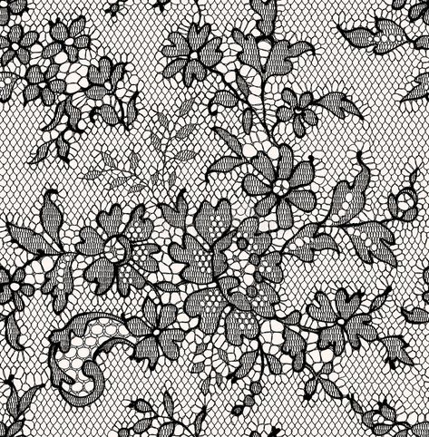 Black And White Flower Tattoo, Fabric Texture Seamless, Lace Tattoo Design, Lace Drawing, Black Lace Fabric, Victorian Pattern, Texture Drawing, Lace Art, Fabric Textures