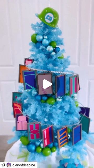 Inside Out Christmas Tree, Disney Theme Christmas Tree, Monsters Inc Christmas, Mike And Sully, Happy Monster, Disney Furniture, Monster Inc, Tree Themes, Christmas Tree Design