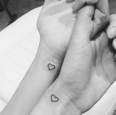 Small Heart Tattoo Matching, Matching Heart Tattoos Couple, Heart Tattoo For Couples, Couples Heart Tattoos, Couple Heart Tattoo, Lil Heart Tattoo, Heart Wrist Tattoos For Women, Small Heart Tattoo On Wrist, Heart Tattoo Ideas For Women