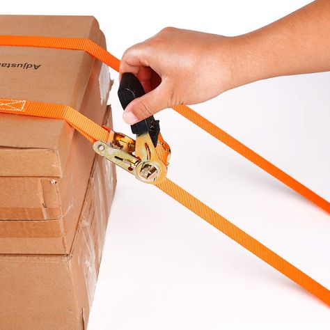 Ohuhu 8 Pack Orange Ratchet Strap, Ratchet Tie Downs Logistic Straps - 15 Ft - 500 lbs Loatd Cap with 1500lb Breaking Limit - Cargo Straps for Lawn Equipment, Moving Appliances, Motorcycle,#Straps, #Logistic, #Downs, #Ft Motorcycle Orange, Tie Down Strap, Flatbed Trailer, Ratchet Straps, Lawn Equipment, Tie Down Straps, Styles Fashion, Lawn, Vintage Fashion