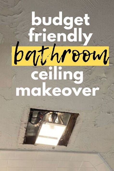 Ceiling On A Budget, Shower Ceiling Tile, Bathroom Ceiling Paint, Bathroom Ceiling Panels, Ceiling Tiles Bathroom, Upgrade Bathroom, Bathroom Wall Coverings, Ceiling Remodel, Small Bathroom Paint