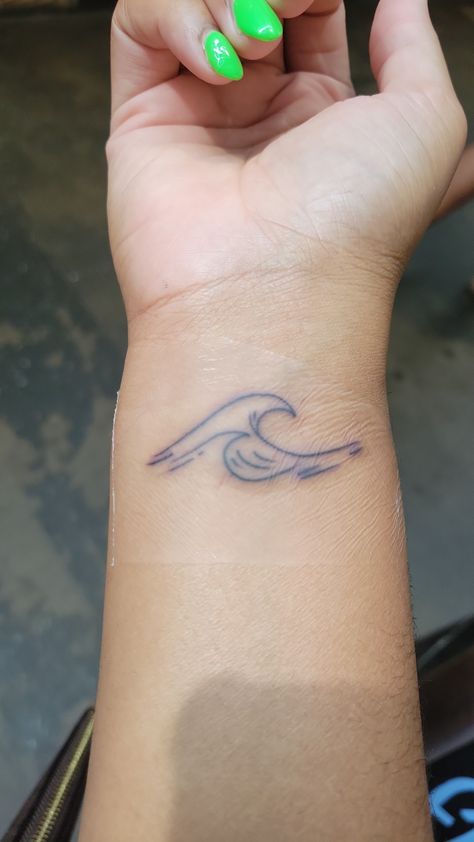 Mother Ocean Tattoo, Beach Wave Tattoo Ideas, Blue Wave Tattoo, Of The Sea Tattoo, The Ocean Tattoo, Needle Phobia, The Sea Tattoo, Roman Numbers Tattoo, Ocean Wave Tattoo